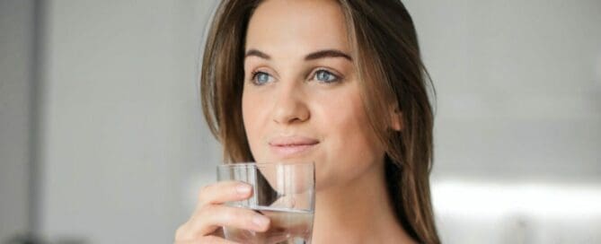 woman drinking water