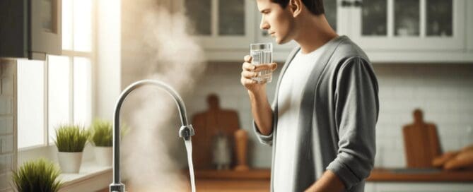 boy pouring glass of water which stinks